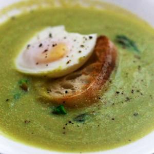 Asparagus Soup With Egg On Toast