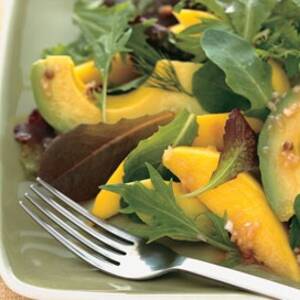 Avocado and Mango Salad with Passion Fruit Vinaigrette