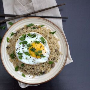 BLACK BEAN, EGG, AND MUSHROOM FRIED RICE