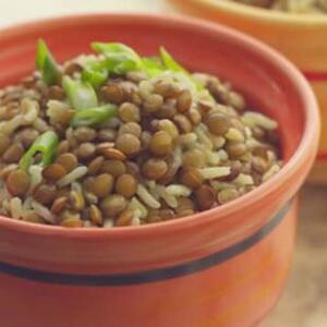 Baked Curried Brown Rice & Lentil Pilaf