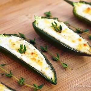 Baked Goat Cheese Stuffed Jalapeños