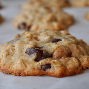 Banana Oatmeal Cookies with Peanut Butter and Chocolate Chips Recipe