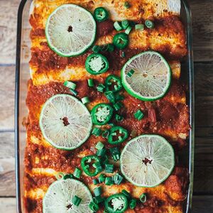 Bean and Potato Vegan Enchiladas