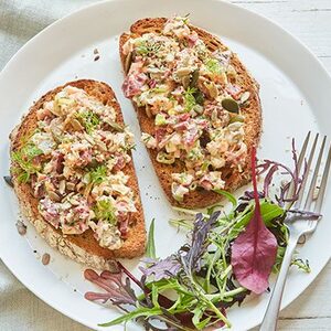 Beetroot egg salad tartine