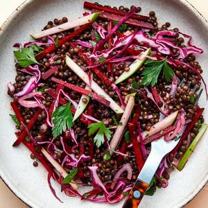 Beluga Lentil and Root Vegetable Slaw