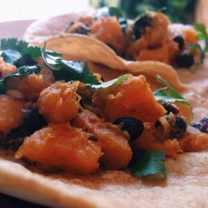 Black bean & butternut squash tacos