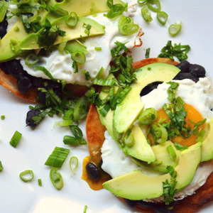 Black Bean, Avocado, and Egg Tostadas Recipe