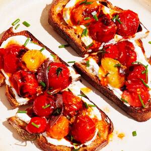 Blistered Cherry Tomato Toast