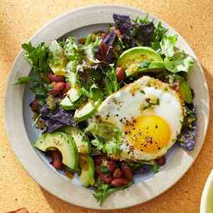 Breakfast Salad with Egg & Salsa Verde Vinaigrette