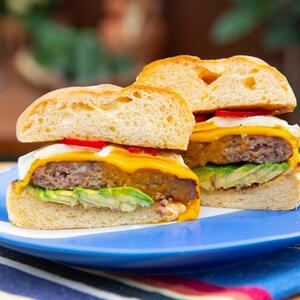 Breakfast Sausage and Egg Cheeseburgers