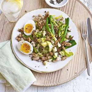 Cannellini bean & egg salad with crispy crumbs