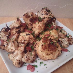 Cauliflower with black garlic and sherry