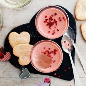 Champagne & raspberry possets