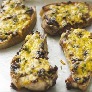 Cheese & onion pork chops