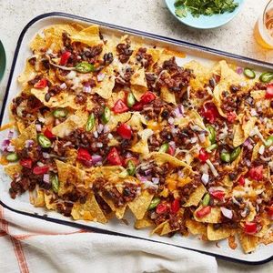 Cheesy Lentil-and-Black-Bean Nachos