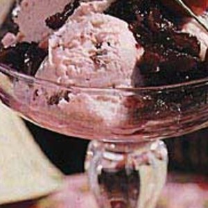 Cherry-Vanilla Bean Ice Cream with Cherry Sauce