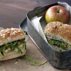 Chicken, pesto and rocket sandwich