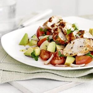 Chicken breast with avocado salad