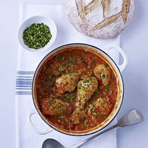 Chicken & lentil stew with gremolata