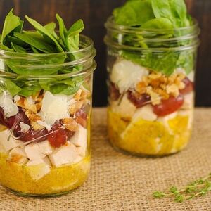 Chicken & Spinach Salad Jars