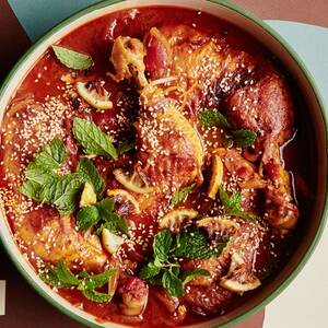 Chicken and Tomato Stew with Caramelized Lemon