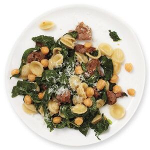 Chickpea, Sausage, and Kale Pasta