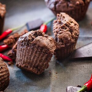 Chili Chocolate Lentil Muffins