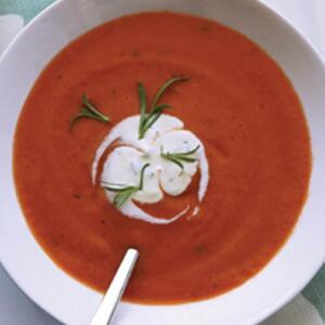 Chilled Tomato Soup With Tarragon Crème Fraîche