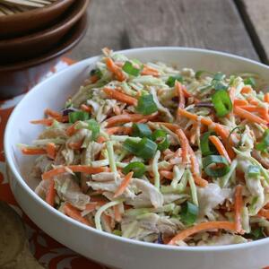 Chopped Veggie Salad with Shredded Chicken