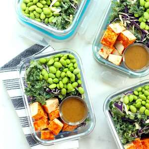 Chopped Salad with Sriracha Tofu & Peanut Dressing