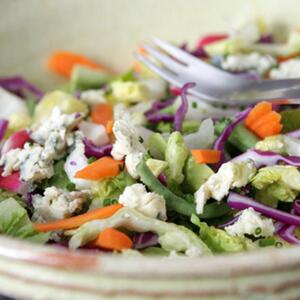 Chopped Vegetable Salad With Lemon-Garlic Dressing