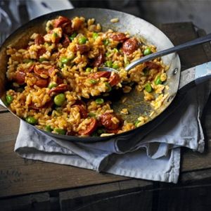 Chorizo & broad bean risotto