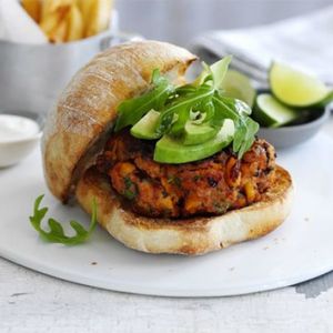 Chorizo bean burgers