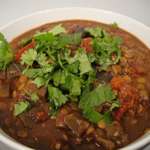 Cook the Book: Lentil and Eggplant Chili Mole