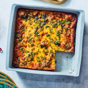 Cowboy Breakfast Casserole With Sausage and Spinach