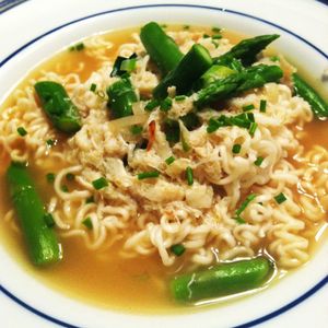 Crab Asparagus Noodle Soup