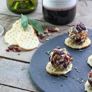 Cranberry, Pecan and Goat Cheese Bites