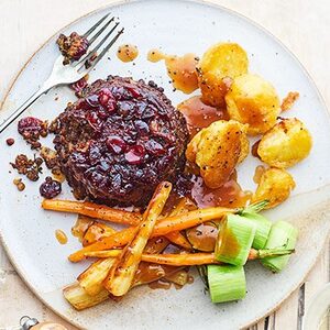 Cranberry & lentil bake