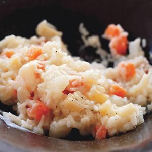 Creamy Rice With Parsnip Puree And Root Vegetables