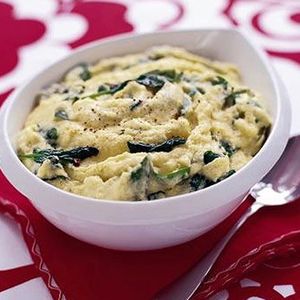 Creamy polenta with spinach