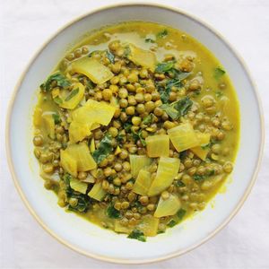 Creamy Green Lentil & Coconut Soup, Vegan