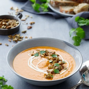 Creamy Butternut Squash Soup with Orange and Saffron