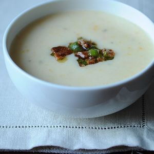 Creamy Potato Soup with Bacon Vinaigrette