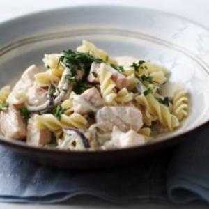 Creamy pasta with salmon