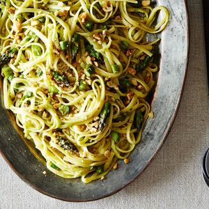 Creamy Asparagus, Lemon, and Walnut Pasta