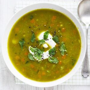 Curried carrot & lentil soup