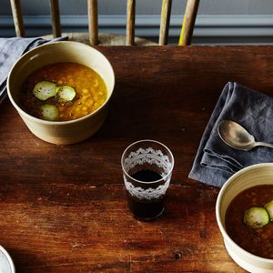 Curried Red Lentil Zucchini Soup