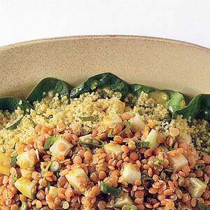 Curried Red Lentil Kohlrabi, and Couscous Salad