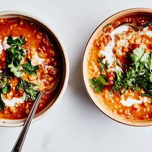 Curried Lentil, Tomato, and Coconut Soup