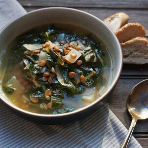 Dandelion-Lentil Soup